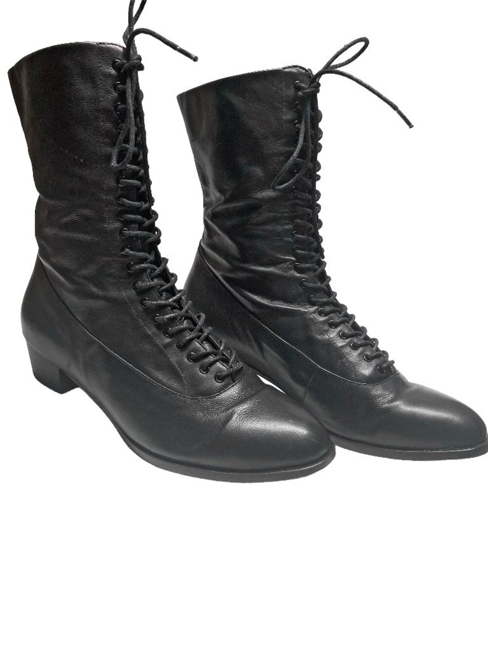 Memery Vintage Style 1910s Everyday Lace-up Ruth Boots EU 41 US 10 Black Leather